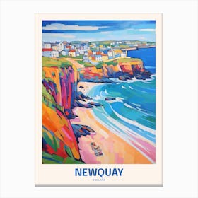 Newquay England 5 Uk Travel Poster Canvas Print