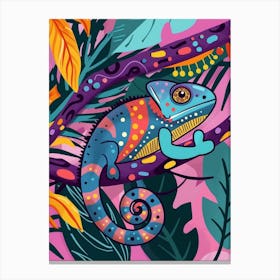 Panther Chameleon Abstract Modern Illustration 4 Canvas Print