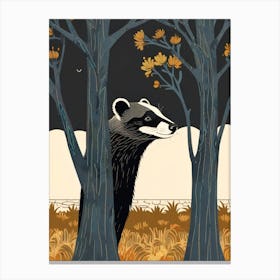 Badger In The Woods Canvas Print