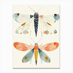 Colourful Insect Illustration Whitefly 7 Canvas Print