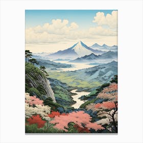 The Japanese Alps In Multiple Prefectures, Ukiyo E Drawing 2 Canvas Print