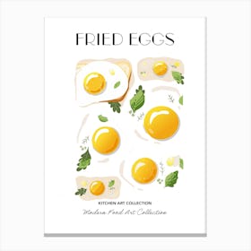 Fried Eggs Print Kitchen Art Kitchen Poster Food Art Mid Century Modern Canvas Print