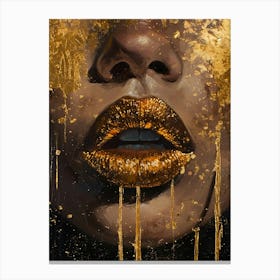 Gold Lips Canvas Print