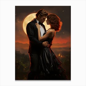 Romantic Echoes Lunar Art For Lovers Canvas Print