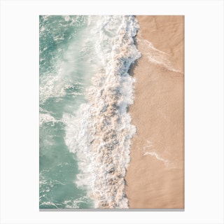 Beach Break Wave Crashing On Sand Canvas Print