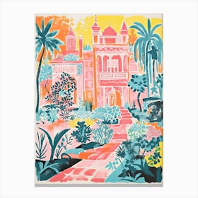 Palace De Queluz Gardens Abstract Riso Style 2 Canvas Print