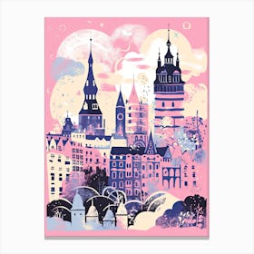 Stockholm In Risograph Style 4 Canvas Print