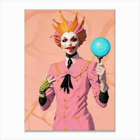 Abstract Clown Holding A Blue Ball Canvas Print