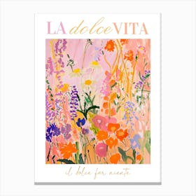 La Dolce Vita Flower Poster Canvas Print