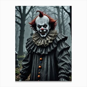 Freaky Midnight Clown The Haunting in the Woods Canvas Print