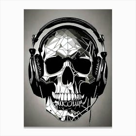Skull With Headphones 100 Canvas Print