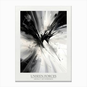 Unseen Forces Abstract Black And White 8 Poster Canvas Print