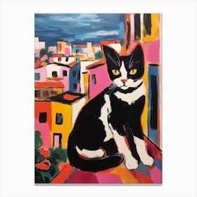 Painting Of A Cat In Cadiz Spain 1 Canvas Print