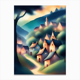 Village In The Mountains 1 Canvas Print