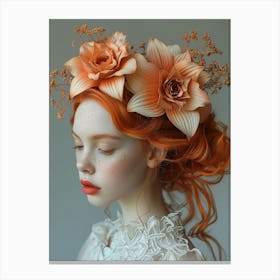 Portrait Of A Girl With Red Hair Canvas Print