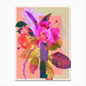 Bougainvillea 3 Neon Flower Collage Canvas Print