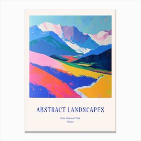 Colourful Abstract Tatra National Park Poland 1 Poster Blue Canvas Print