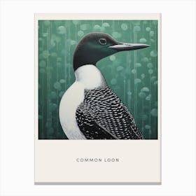 Ohara Koson Inspired Bird Painting Common Loon 2 Poster Canvas Print