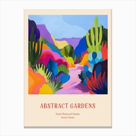 Colourful Gardens Desert Botanical Garden Usa 2 Red Poster Canvas Print