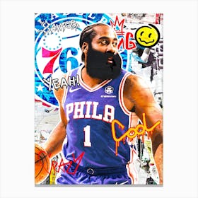 James Harden Philadelphia Sixers 2 Canvas Print