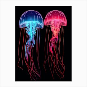Sea Nettle Jellyfish Neon 6 Canvas Print