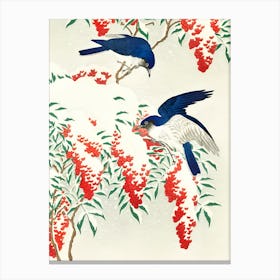 Birds In The Snow Canvas Print