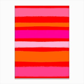 Orange And Pink Stripes Canvas Print