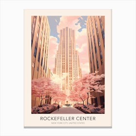 Rockefeller Center New York City United States Travel Poster Canvas Print