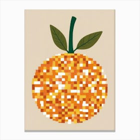 Orange Pixel Art 16 Canvas Print