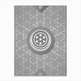 Geometric Glyph Sigil with Hex Array Pattern in Gray n.0167 Canvas Print