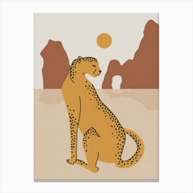Cheetah In The Desert Canvas Print