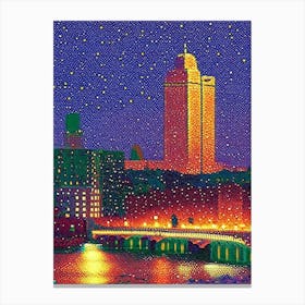 Dayton, City Us  Pointillism Canvas Print