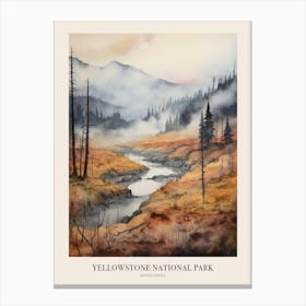 Autumn Forest Landscape Yellowstone National Park Poster Canvas Print