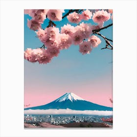 Sakura Blossoms and fuji Canvas Print