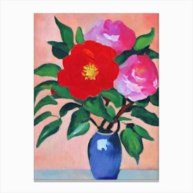 Camellia Artwork Name Flower Canvas Print