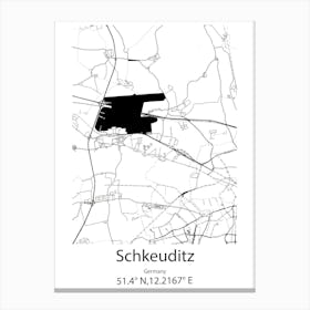 Schkeuditz,Germany Minimalist Map Canvas Print