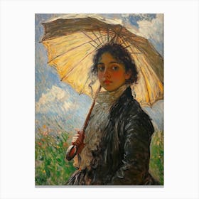 Girl With An Umbrella Canvas Print