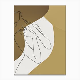 Line Drawing Of A Woman Canvas Print