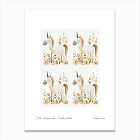 Cute Animals Collection Unicorn 2 Canvas Print