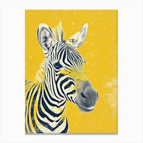 Yellow Zebra 1 Canvas Print
