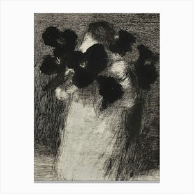 Woman With Flowers 3 Canvas Print