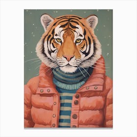 Tiger Illustrations Wearing A Turtleneck 1 Canvas Print