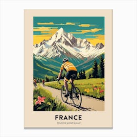 Tour De Mont Blanc France 11 Vintage Cycling Travel Poster Canvas Print