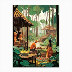 Bali, Indonesia, Graphic Illustration 1 Canvas Print