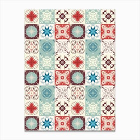 Azulejo - vector tiles, Portuguese tiles, Tile Pattern 2 Canvas Print