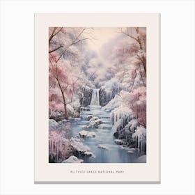 Dreamy Winter National Park Poster  Plitvice Lakes National Park Croatia 3 Canvas Print