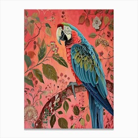 Floral Animal Painting Macaw 1 Canvas Print