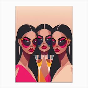 Three Women With Glasses Canvas Print