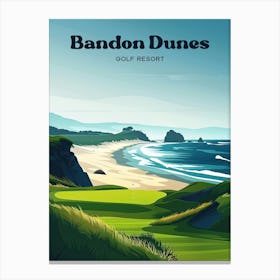 Bandon Dunes Golf Resort Oregon Travel Art Stampe su tela