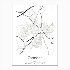 Carmona,Spain Minimalist Map Leinwandbild